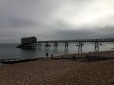 Dusk over the Selsey RNLI lifeboat station at East Beach