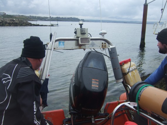 RHIB launching in Portland Harbour